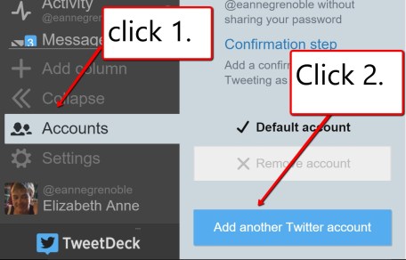 adding a second twitter onto tweetdeck
